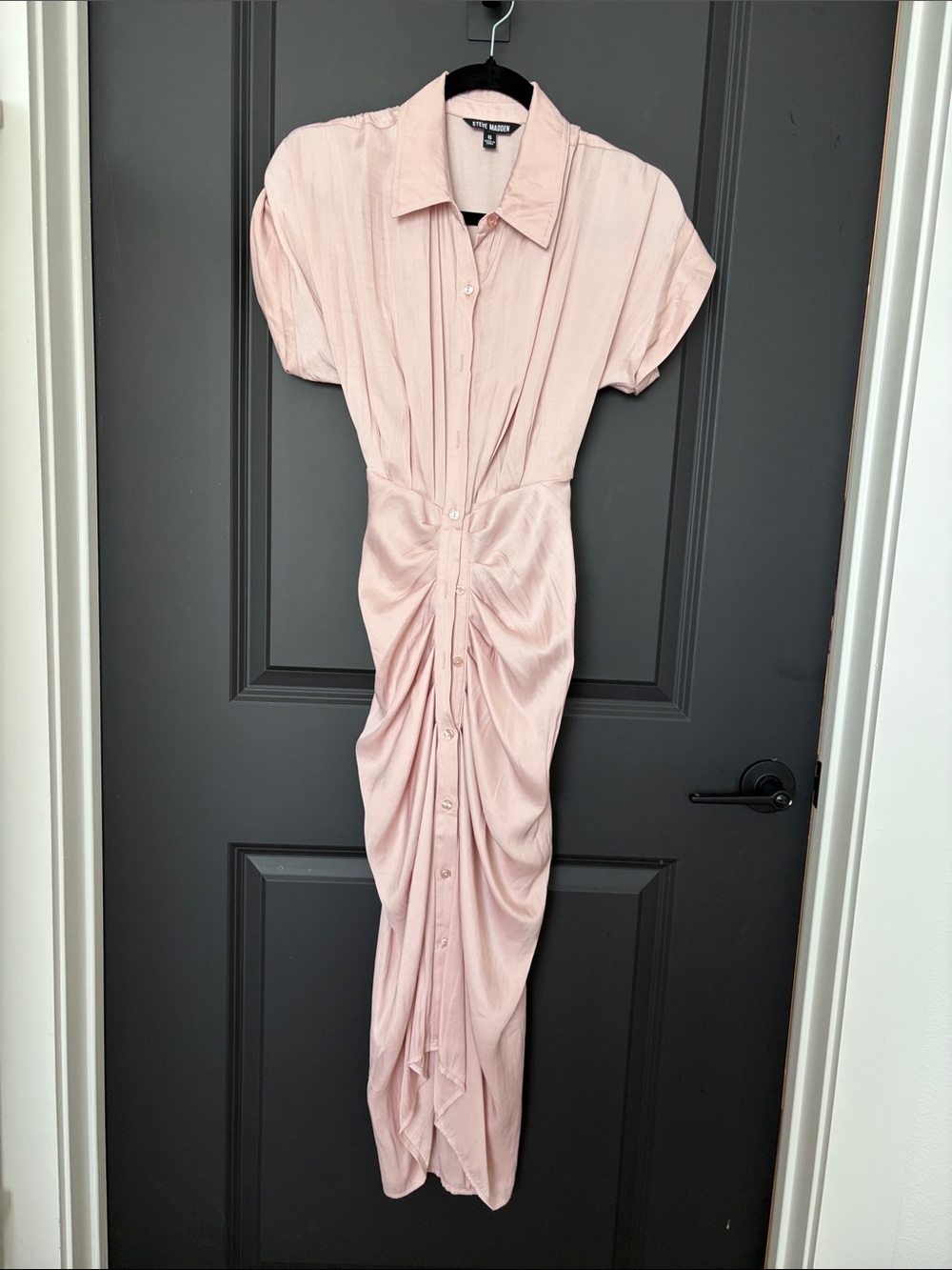 Steve Madden Dusty Blush Button-Down Maxi Dress